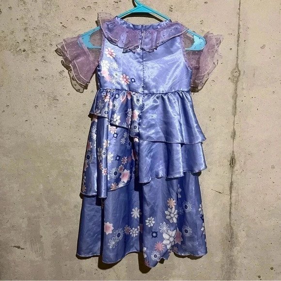 Encanto Isabela Girls Dress up Cosplay Costume Outfit Necklace Flower Clip Sz S - Picture 4 of 8